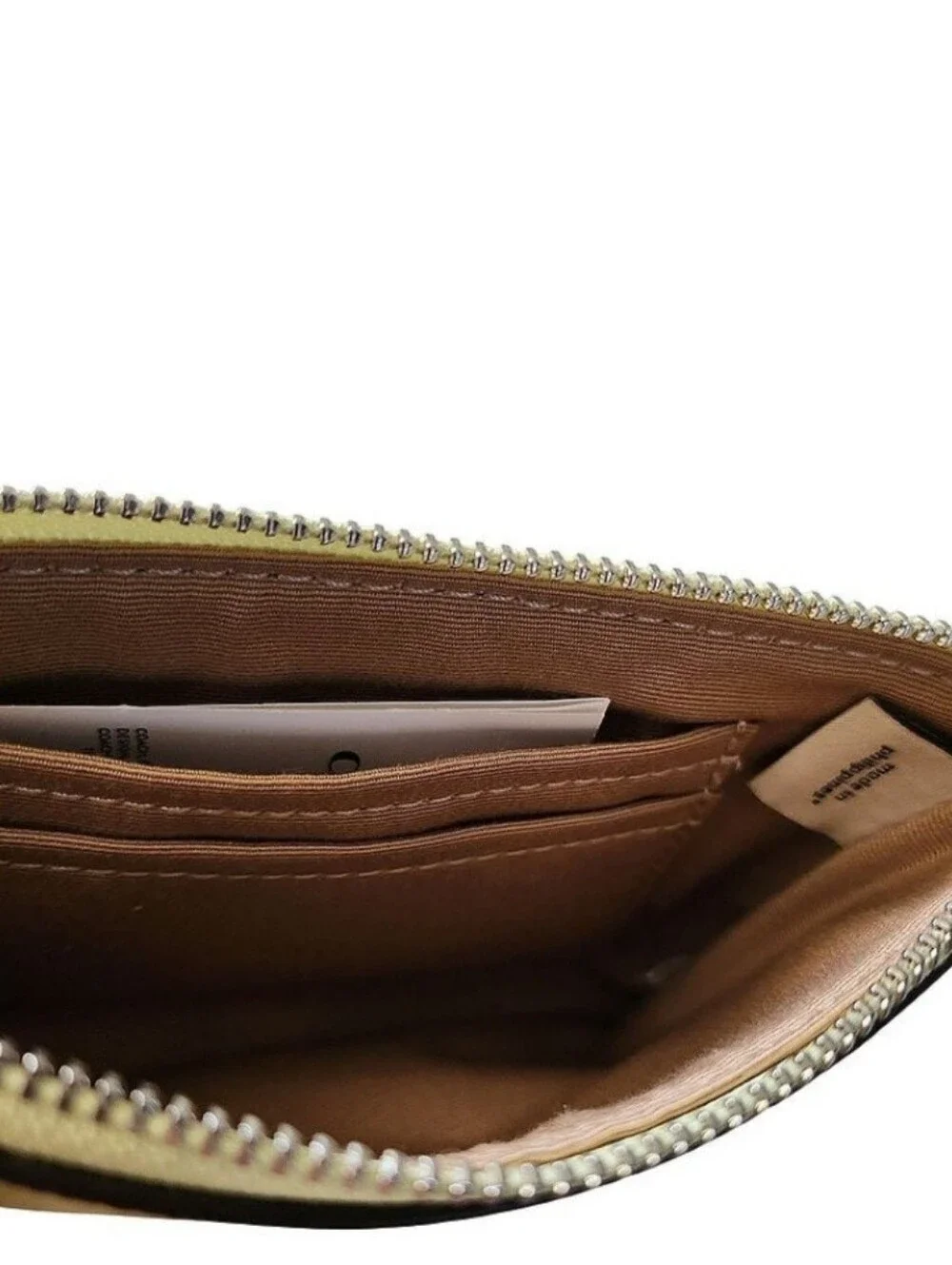 Coach Small Light Green Corner Zip Wristlet